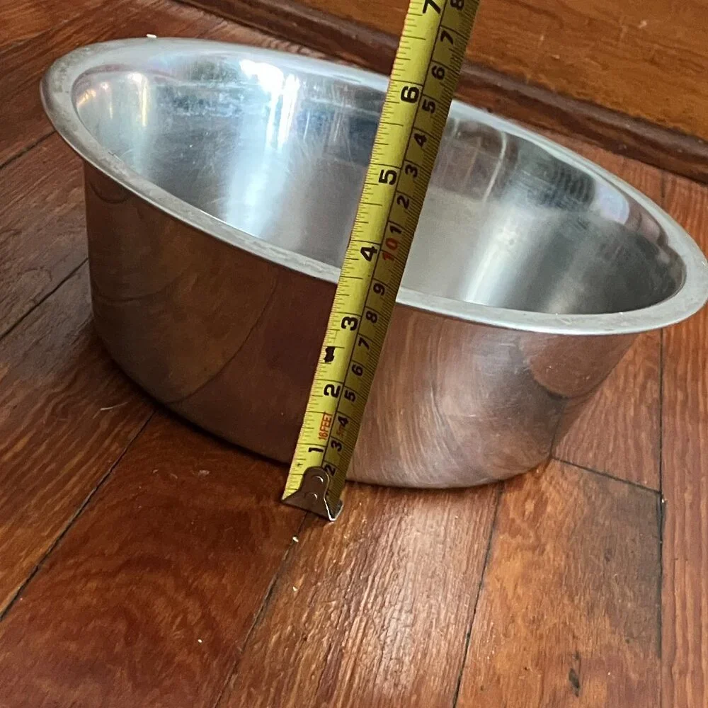 Set of 2 Nesting Stainless Steel Dog Bowls 3 Quart 12 Cup Large Breed